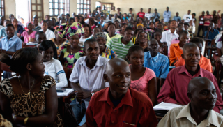 Photograph of students at a lecture 