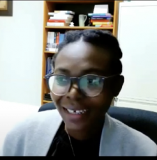 Faith Majekolagbe, Assistant Professor, Faculty of Law, University of Alberta, Canada, presents during the third webinar. 