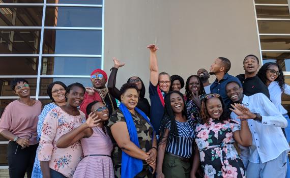 Group photo of the Namibian public librarians selected to be trainers within the Namibia Library and Archives Service network of 65 public libraries.